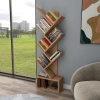 Carina 8 Raflı Bölmeli Dekoratif ZikZak Kitaplık Ofis Kitaplığı Dolap Evrak Rafı Ev Rafı Çam