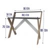 İQAS 50x90 Cm Çalışma Masası Laptop Bilgisayar Masası Ofis Ders Yemek Çocuk Masası Çam - Antrasit