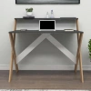 İQAS 50x90 Cm Çalışma Masası Laptop Bilgisayar Masası Ofis Ders Yemek Çocuk Masası Çam - Antrasit