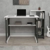 Lotus 5 Raflı Çalışma Masası Laptop Bilgisayar Masası Ofis Ders Yemek Çocuk Masası Antrasit-Beyaz