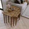 Reyhan 3lü Zigon Sehpa & Yan Sehpa Ahşap Ayaklı Salon Seti Çay Sehpası - Ceviz