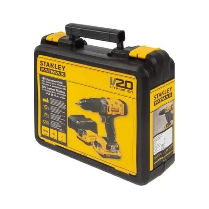 STANLEY SCD718D2K-TR 18V 2.0AH ÇİFT AKÜLÜ DARBELİ MATKAP