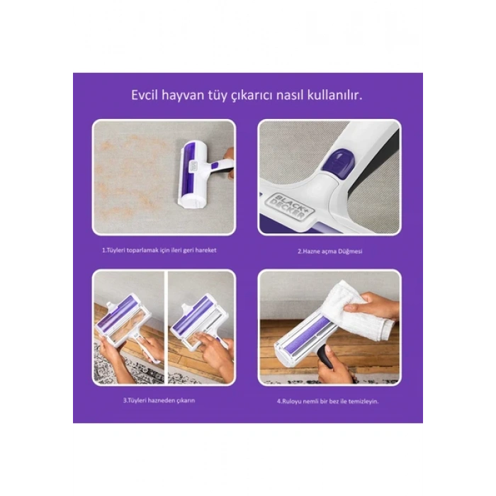 Black & Decker Evcil Hayvan Tüyü Çıkarıcı, Rulo (HMSCT0001)