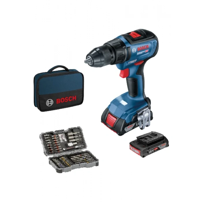 Bosch Gsr 18V-50 Profesyonel Akülü Vidalama + 43 Parça Set