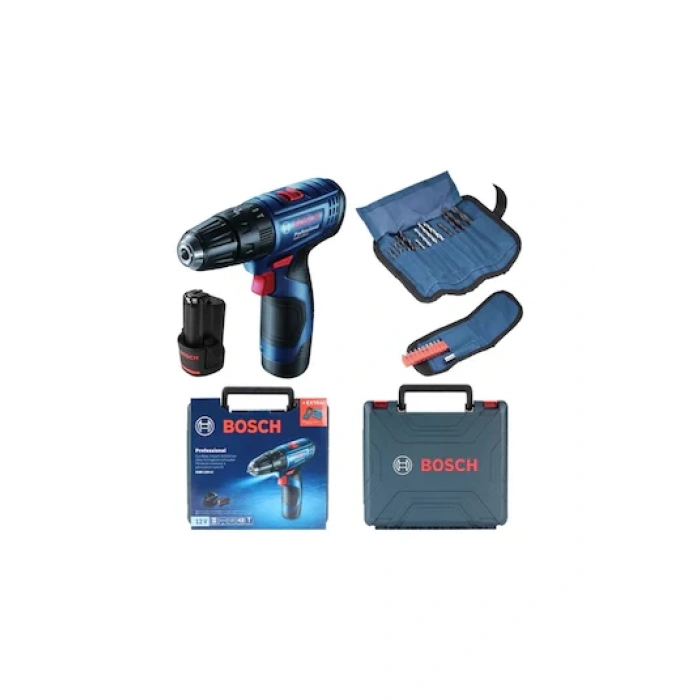 Bosch Professional GSB 120-Li 2x2Ah Çift Akülü Darbeli Delme Vidalama + 23 Parça Set
