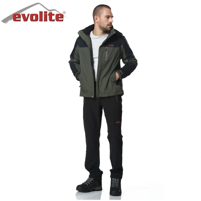 Evolite Diva Erkek 3in1 Haki/Siyah Mont