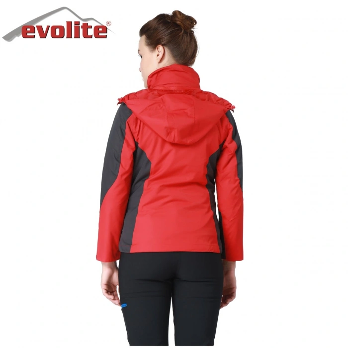 Evolite Diva Kadın 3in1 Gri/Kırmızı Mont