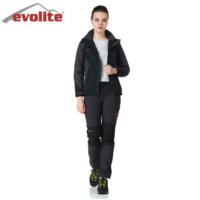 Evolite Diva Kadın 3in1 Gri/Siyah Mont