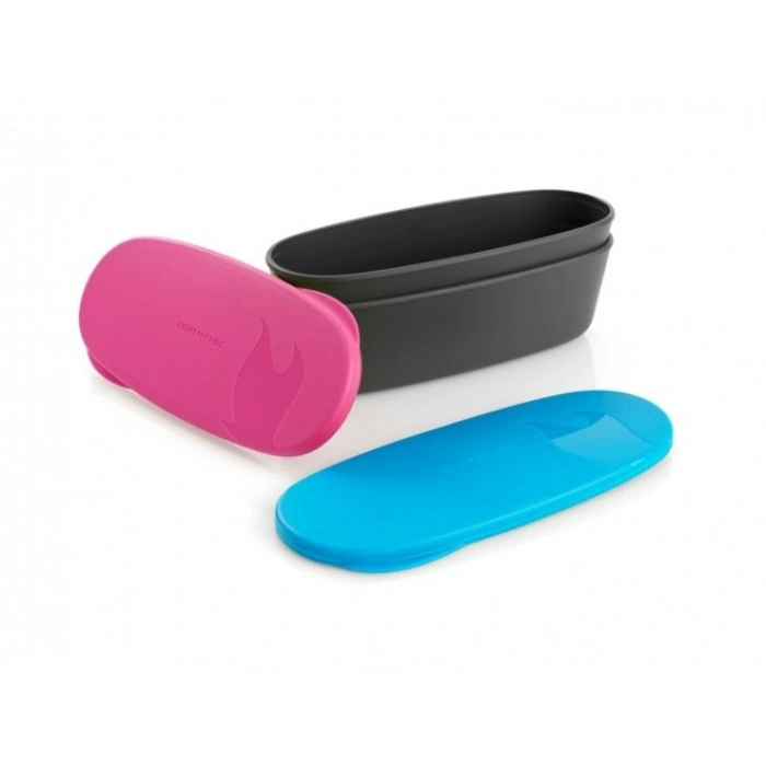 SnapBox Oval 2li Kapaklı Kutu