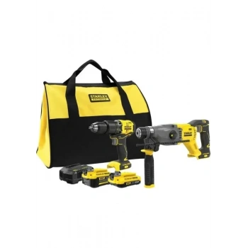 Stanley SFMCK216MDS 18V Fatmax Kömürsüz Darbeli Matkap ve Sds Plus Kırıcı Delici Seti