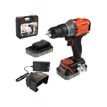 Black & Decker BCD383D2XK Çift Akülü Darbeli Matkap 18V 2AH