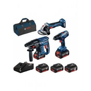 Bosch Gbh 180-LI + Gsr 180-LI + Gws 180-LI + Raf Bag Takım Çantalı 3x4 Ah Akülü El Aletleri Set