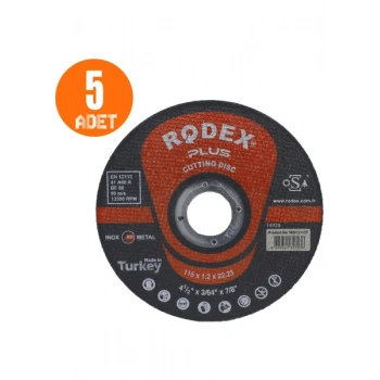 Rodex Spiral Taşlama Inox Metal Kesici Taş Diski 115 x 1.2 mm 5 Adet