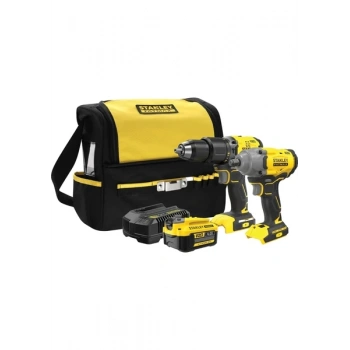 STANLEY Fatmax 18V Şarjlı Kömürsüz Darbeli Matkap & Şarjlı Somun Sıkma 1X4AH Akü - SFMCK217M1S