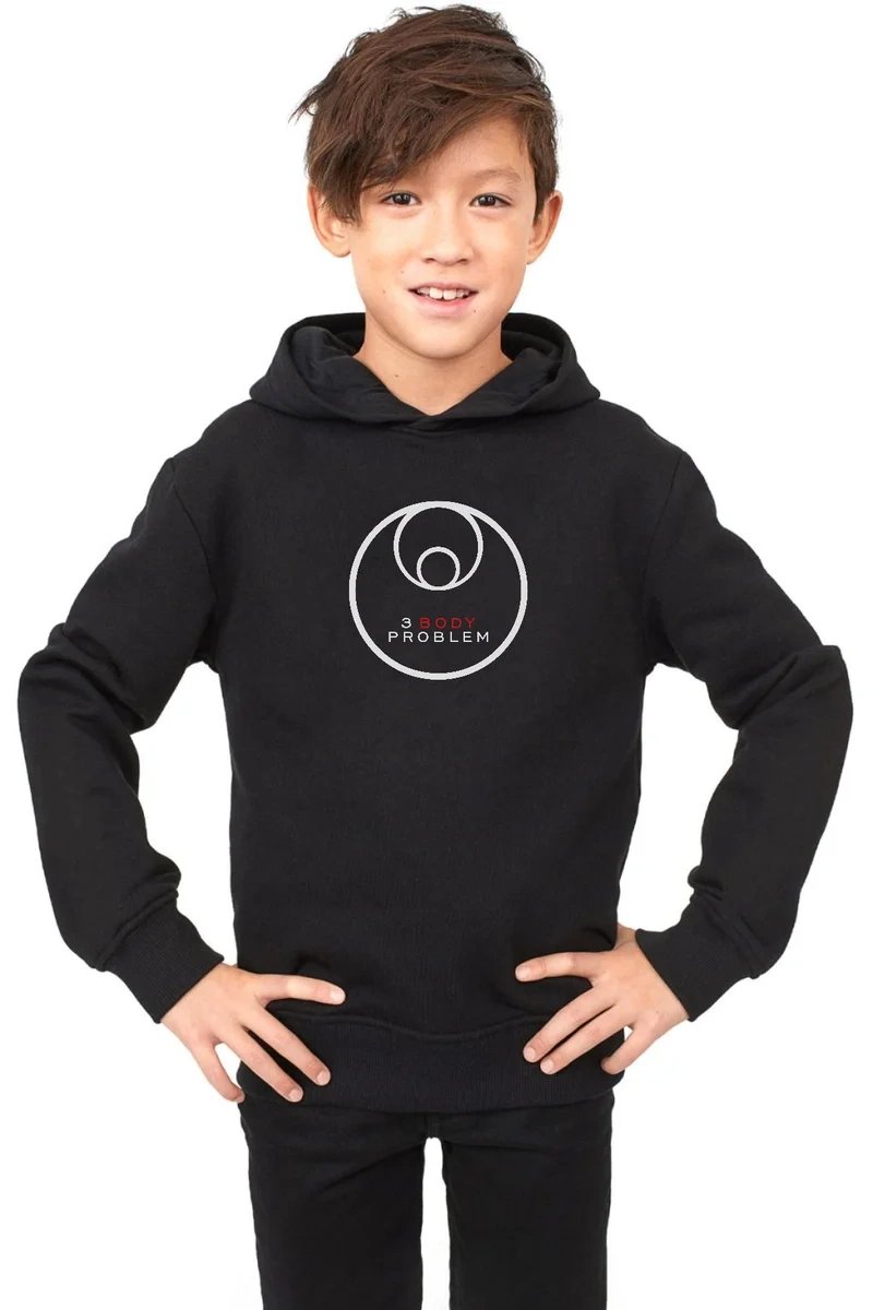 3 Body Problem Logo Siyah Çocuk 3ip Kapşonlu