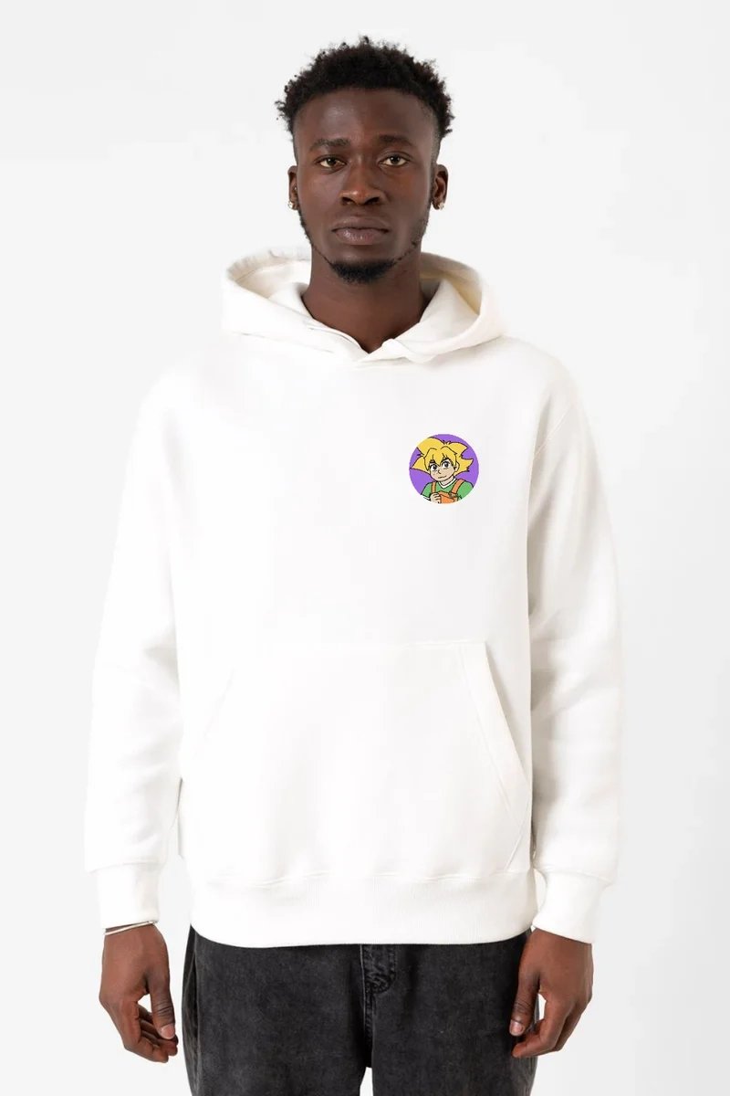 Beyblade Max Bladebreakers Beyaz Erkek 3ip Kapşonlu Sweatshirt