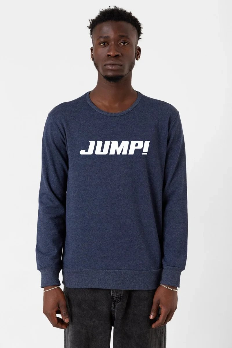 Blackpink Jump Basic Logo indigo Erkek 2ip Sweatshirt