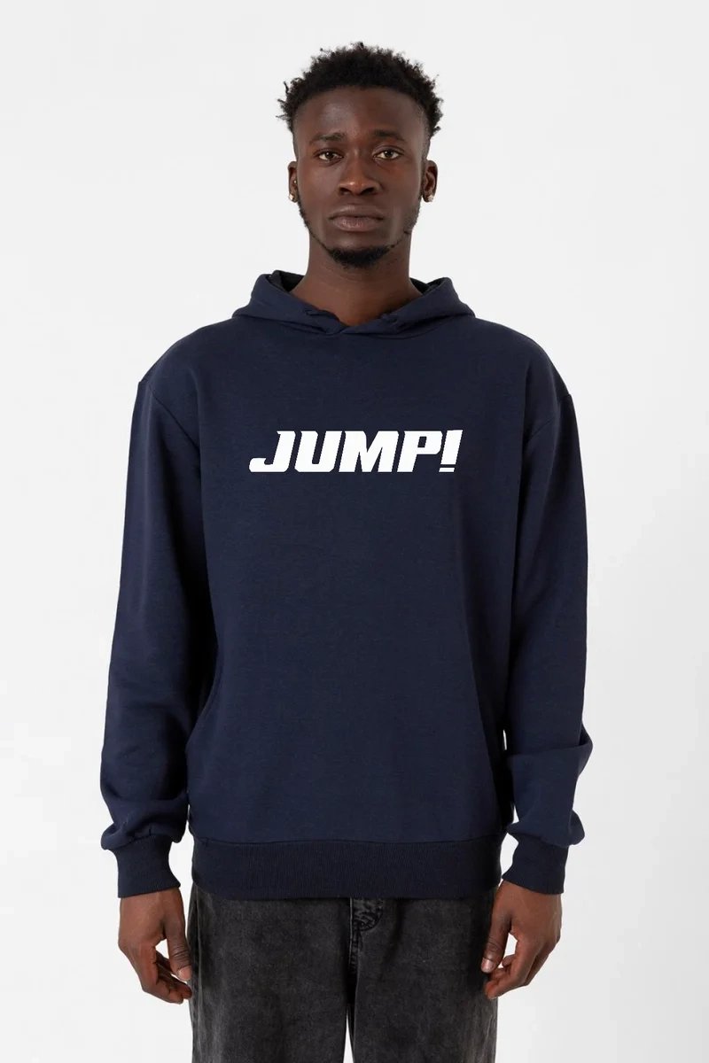 Blackpink Jump Basic Logo Lacivert Erkek 3ip Kapşonlu