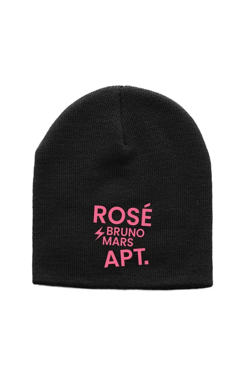 BLACKPINK ROSE BRUNO MARS APT Siyah Örme Bere