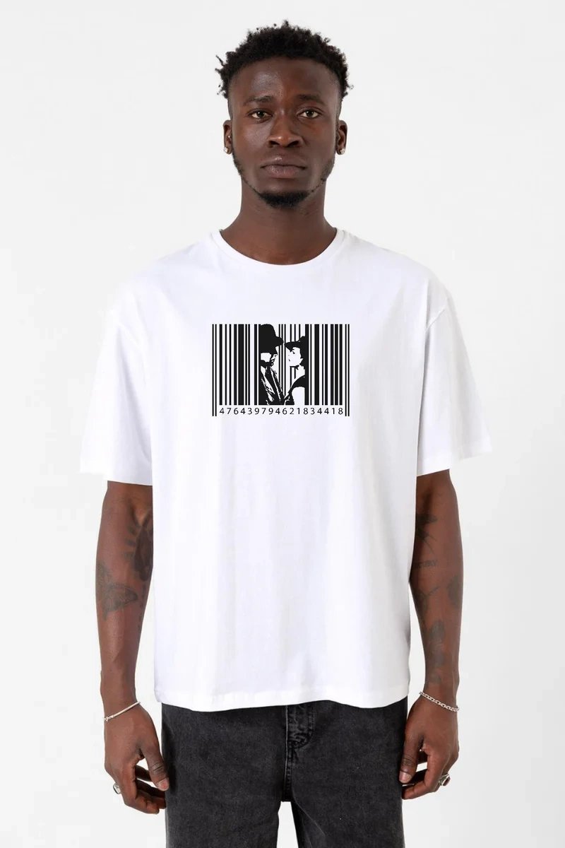 Casablanca Insıde A Barcode Beyaz Erkek Oversize Tshirt