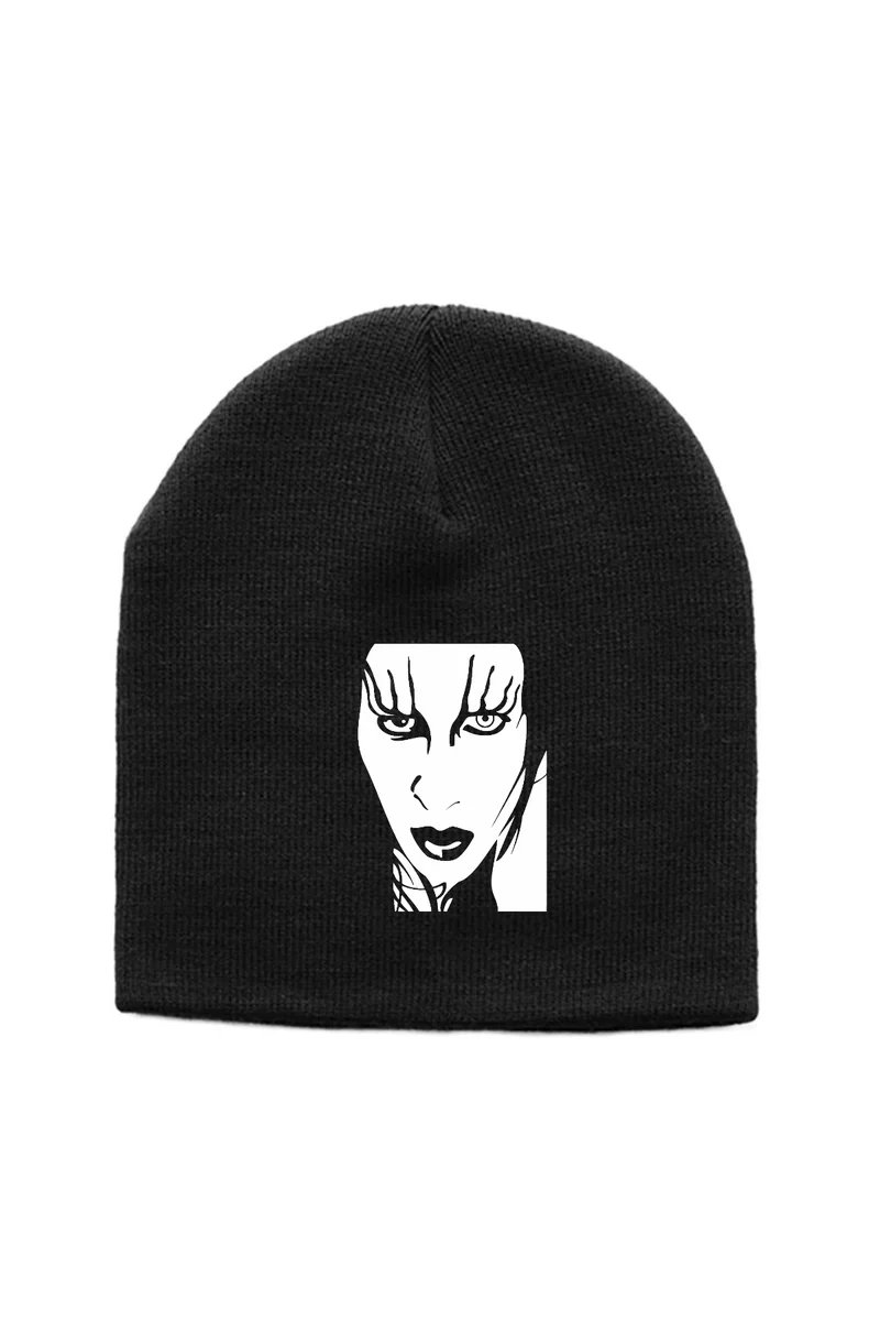Marilyn Manson Blackwhite Siyah Örme Bere
