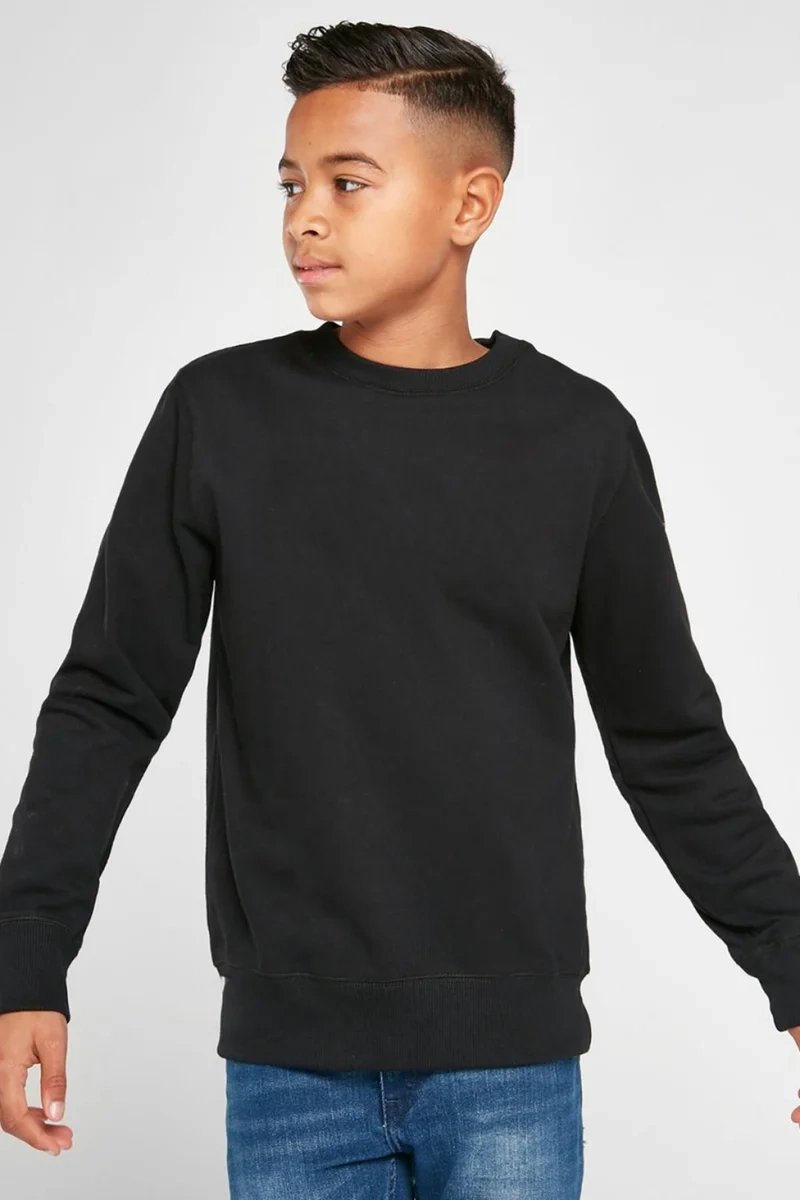 siyah-cocuk-basic-sweatshirt-1-47045557-sw800sh1200 Siyah Çocuk Basic Sweatshirt - Görsel 1
