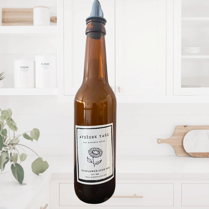 2li Zeytinyağı Ve Sıvıyağ Şişesi Yağdanlık 750 ml