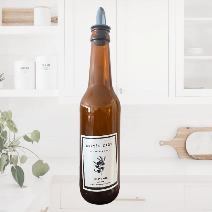 2li Zeytinyağı Ve Sıvıyağ Şişesi Yağdanlık 750 ml