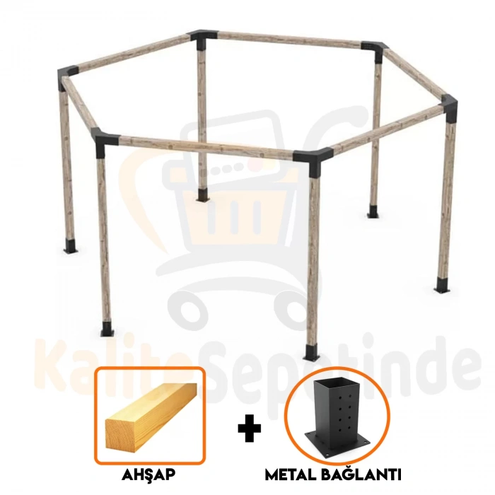 BAHÇE AHŞAP KAMELYA ÇARDAK YAPI SETİ KOMPLE SET