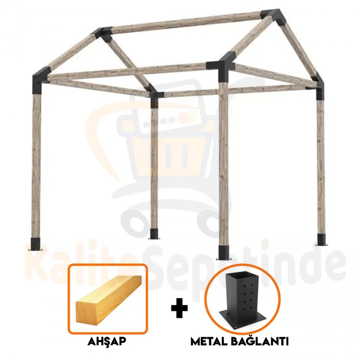 BAHÇE AHŞAP KAMELYA ÇARDAK YAPI SETİ KOMPLE SET