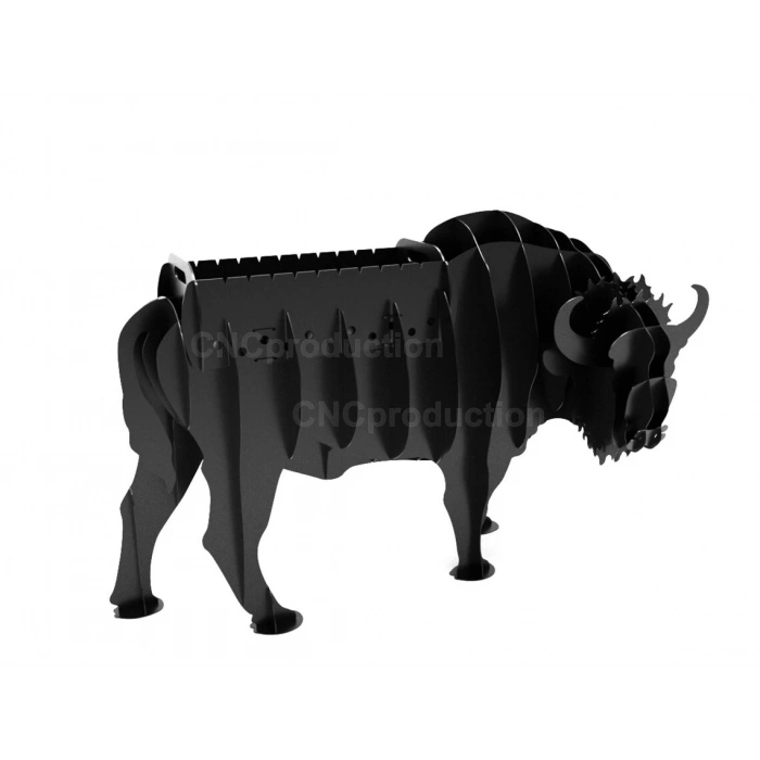 BİZON FİGÜRLÜ BAHÇE MANGALI BARBEKÜ METAL KÖMÜRLÜ