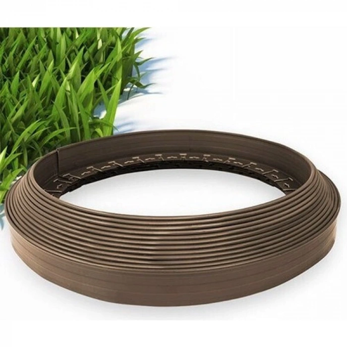 Çim Ayırıcı Esnek Plastik Çim Sınırlayıcı Bordür Taş Toprak Ayıracı Kahverengi