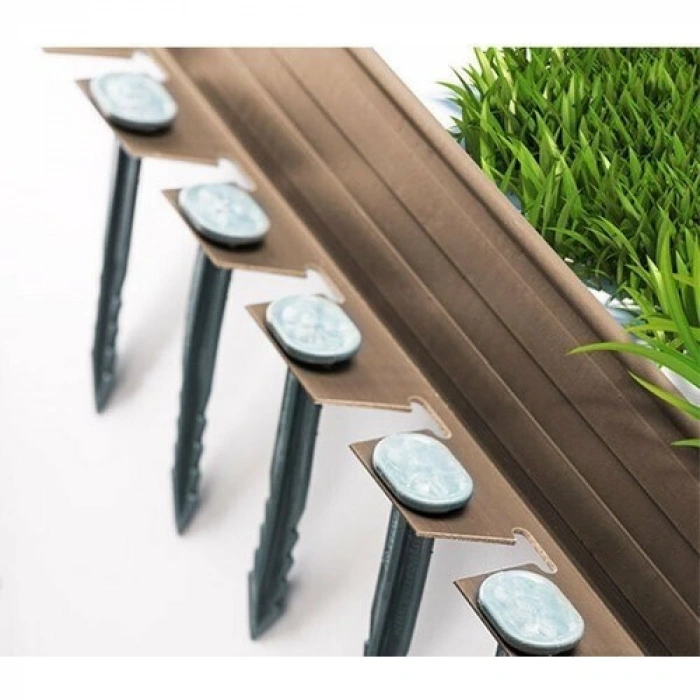 Çim Ayırıcı Esnek Plastik Çim Sınırlayıcı Bordür Taş Toprak Ayıracı Kahverengi