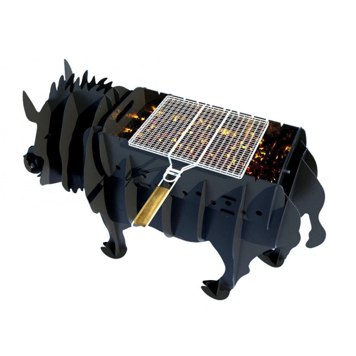 DOMUZ FİGÜRLÜ BAHÇE MANGALI BARBEKÜ METAL KÖMÜRLÜ