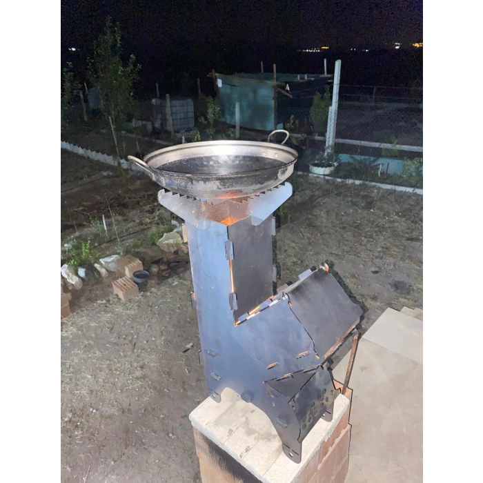 Roket Sobası Yemek Pişirmek İçin Roket Sobası Taşınabilir Odun Mini Yakma Sobası, Kamp Ateşi Sobası Yemek Pişirmek İçin Arka Bahçede Yemek Pişirmek Kamp Izgarası Açık Hava Etkinlikleri Barbekü