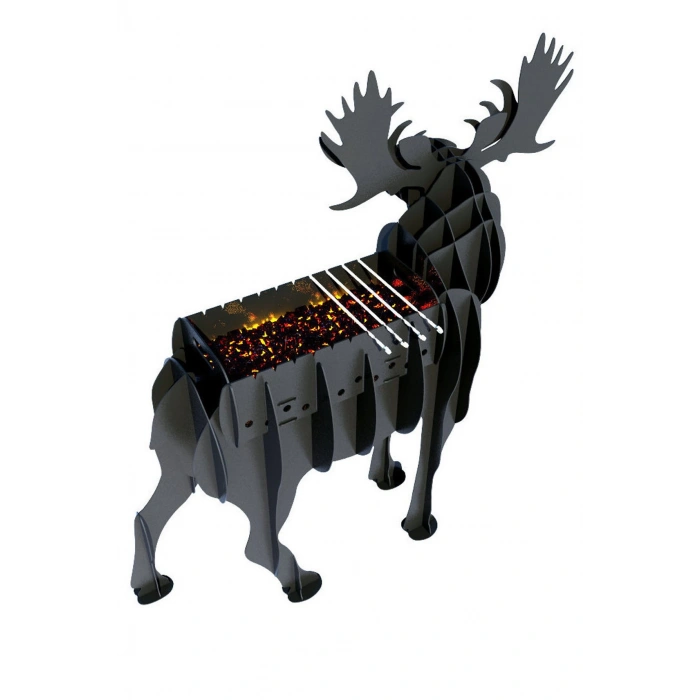 SIĞIN FİGÜRLÜ BAHÇE MANGALI BARBEKÜ METAL KÖMÜRLÜ