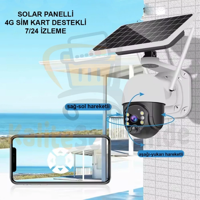 SOLAR PANELLİ 4G SİM KARTLI GÜVENLİK KAMERASI