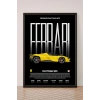 Araba Poster Tekli Siyah Çerçeveli Tablo Tek Parça Araba Poster Tablo