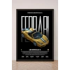 Araba Poster Tekli Siyah Çerçeveli Tablo Tek Parça Araba Poster Tablo