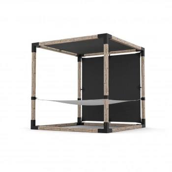 2 Kişilik Çift Gölgelikli ve Hamaklı Pergola Çardak Seti