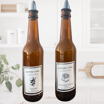 2li Zeytinyağı Ve Sıvıyağ Şişesi Yağdanlık 750 ml