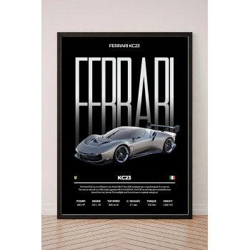 Araba Poster Tekli Siyah Çerçeveli Tablo Tek Parça Araba Poster Tablo