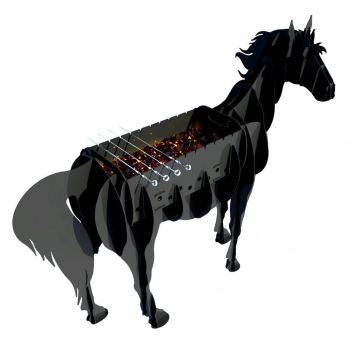 AT FİGÜRLÜ BAHÇE MANGALI BARBEKÜ METAL KÖMÜRLÜ