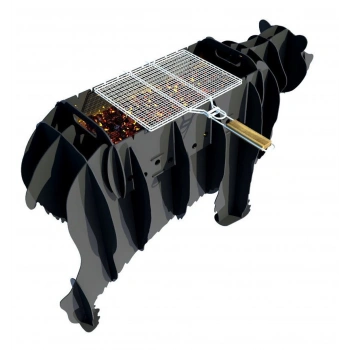 AYI FİGÜRLÜ BAHÇE MANGALI BARBEKÜ METAL KÖMÜRLÜ