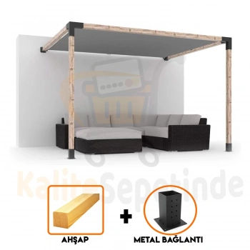 DUVARA MONTE GÖLGELİKLİ PERGOLA SETİ 10X10 KOMPLE SET