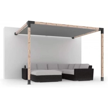 DUVARA MONTE GÖLGELİKLİ PERGOLA SETİ 10X10 METAL BAĞLANTI