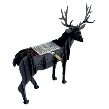 GEYİK FİGÜRLÜ BAHÇE MANGALI BARBEKÜ METAL KÖMÜRLÜ