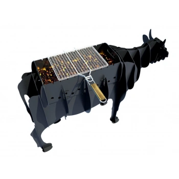 İNEK FİGÜRLÜ BAHÇE MANGALI BARBEKÜ METAL KÖMÜRLÜ