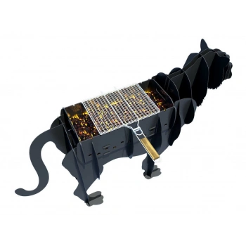 KAPLAN FİGÜRLÜ BAHÇE MANGALI BARBEKÜ METAL KÖMÜRLÜ