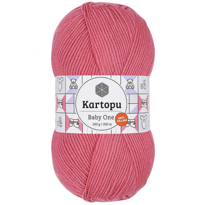 1 Adet Baby One Tüylenmeyen El Örgü İpi Yünü Şeker Pembe K244